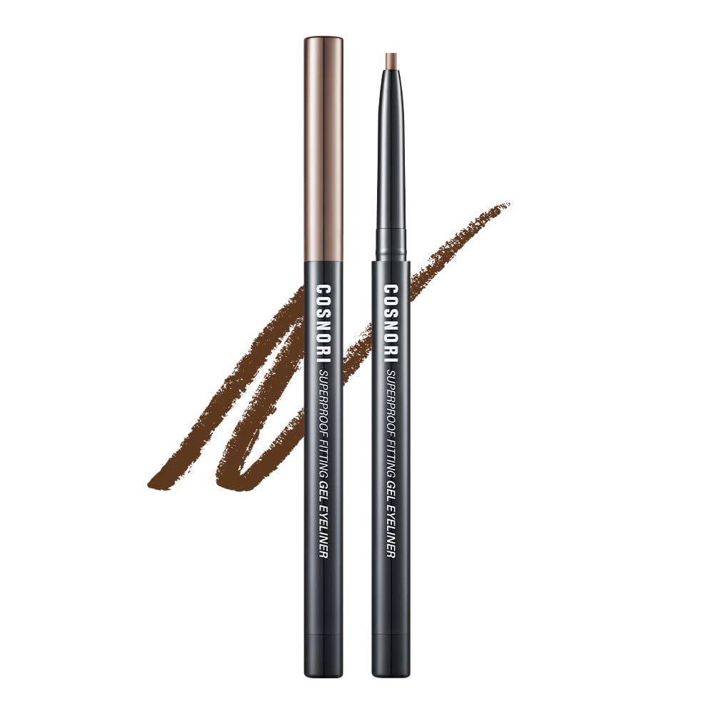 COSNORI Super Proof Fitting Gel Eyeliner 04 Peanut Brown - Smudge-Proof, Longwear Eyeliner Pencil, Soft Drawing 2mm Ultra-Slim Pencil, Waterproof, 0.004oz (0.13g)