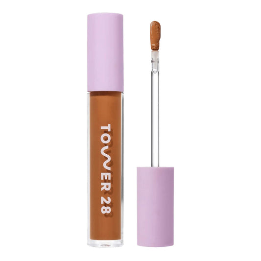 Tower 28 Beauty Swipe Serum Concealer - Hydrating Buildable Medium-Coverage Concealer with Skincare Benefits for Sensitive Skin - Shade 15 SAMO, Deep with Cool Undertones, 0.22 Fl Oz