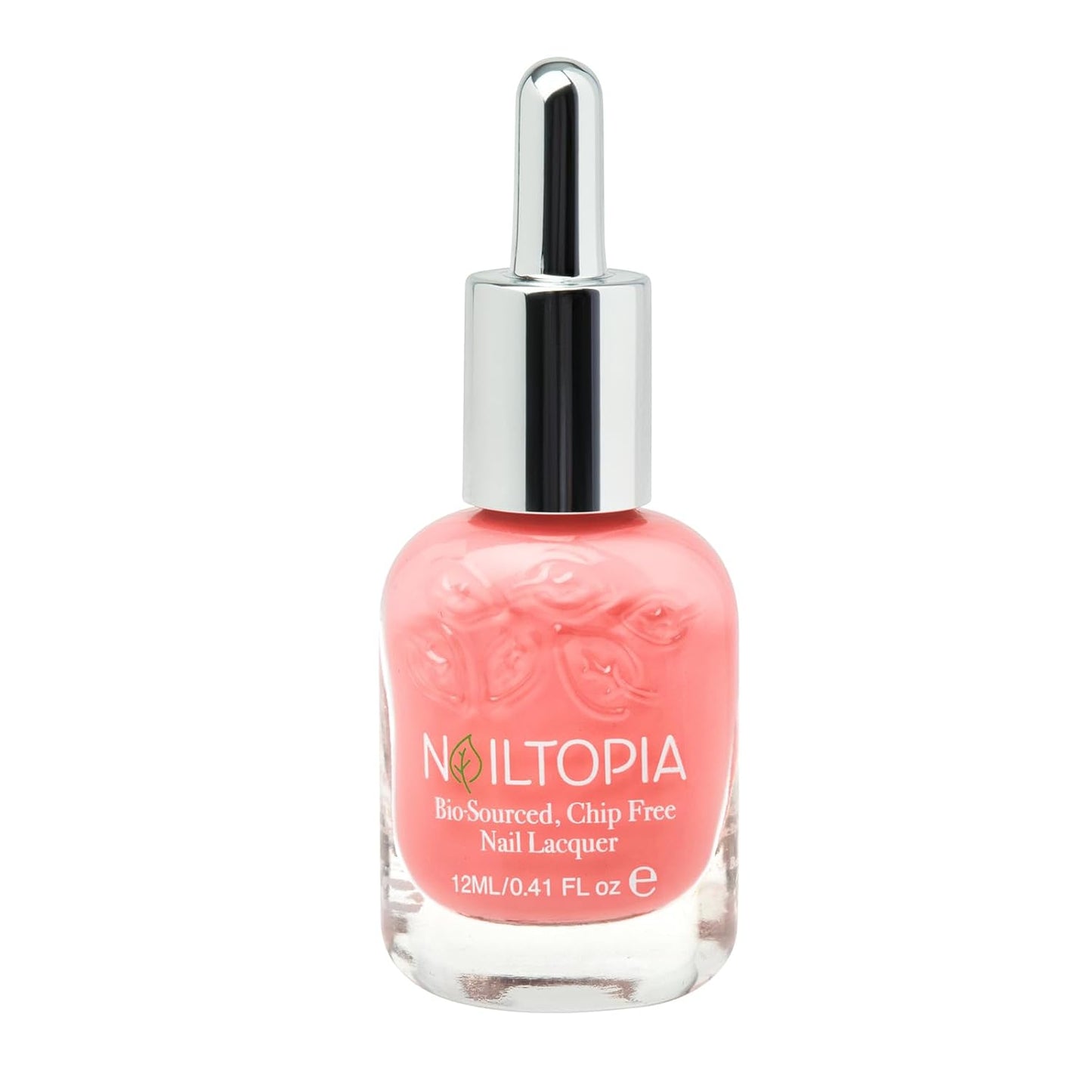 Nailtopia - Plant-Based Chip Free Nail Lacquer - Non Toxic, Bio-Sourced, Long-Lasting, Strengthening Polish - Lolita From Nolita (Coral With Pink Undertones) - 0.41oz