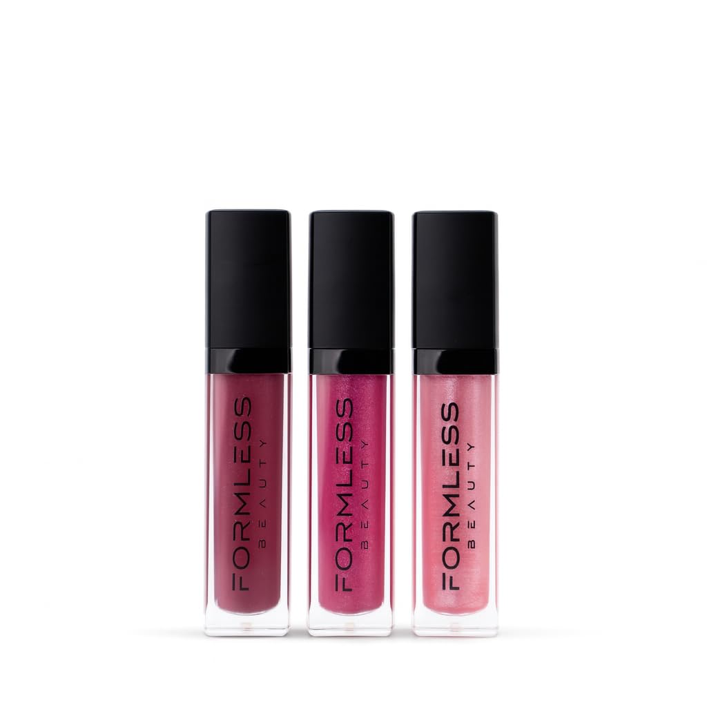 Formless Beauty by Jenny McCarthy Lip Gloss Bundle | Acesension Trio| Pink & Blush Shades: Love, Dream & Manifest | Vegan Hydrating Formula | Non-Sticky Aloe & Jojoba Infused | Paraben & Cruelty Free