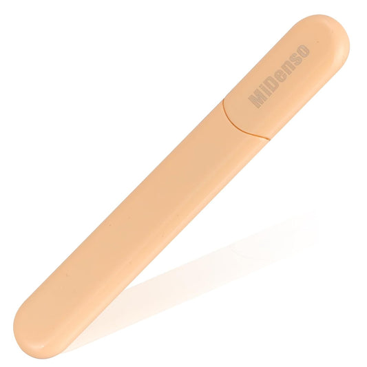 Premium Particular Glass Nail File with Case MiDenso Both Sided Filer Crystal Beauty Nail File Salon Nail Shine Top Christmas Stocking Superior Quality Gift Idea for Women,Beeswax Pink