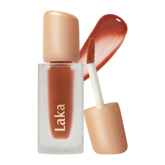 Laka Fruity Glam Tint, 4.5g/0.15 oz., Glowing Lip Stain with Wide Color Spectrum, Hydrating & Lightweight Texture, Long-Lasting Bold Stain, Non-Sticky, Vegan, K-Beauty (#117 Zetta)