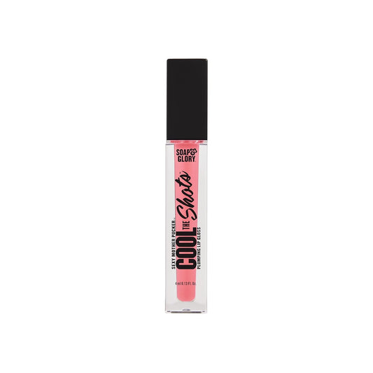 Soap & Glory SMP Cool The Shots Plumping Lip Gloss - Hydrating & Cooling Lip Plumper - Infused with Menthol & Vitamin E - High Shine, Glossy Finish - Vegan & Cruelty-Free - Pink Charming (4ml)