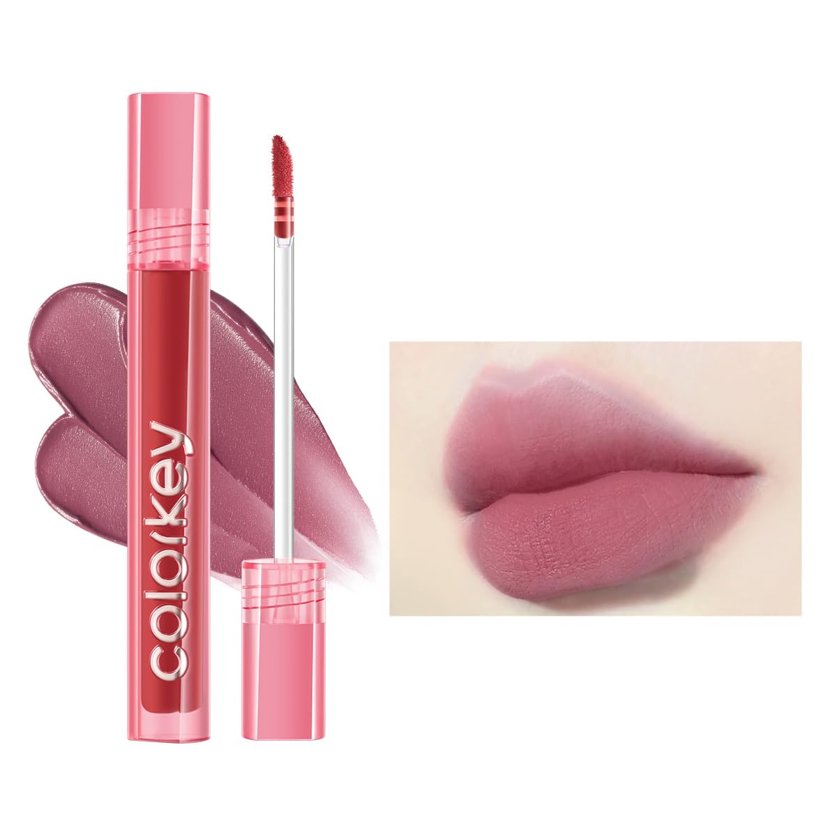 COLORKEY Airy Velvet Lip Tint, Matte Finishs, Longwear Rich Lip Colors, non-sticky, Creamy Soft Texture, Waterproof Lip Stain, Matte hydration, non-drying. Velvety finish (P226 Gray Rose, 3g)