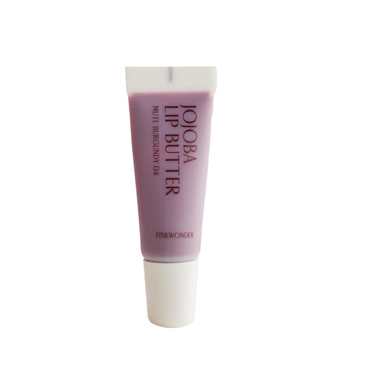 PINKWONDER Jojoba Lip Butter (04 Mute Burgundy) | Hydrating Lip Balm with Organic Jojoba Oil | Non-Sticky Lip Gloss for Dark Lips | Korean Lip Balm