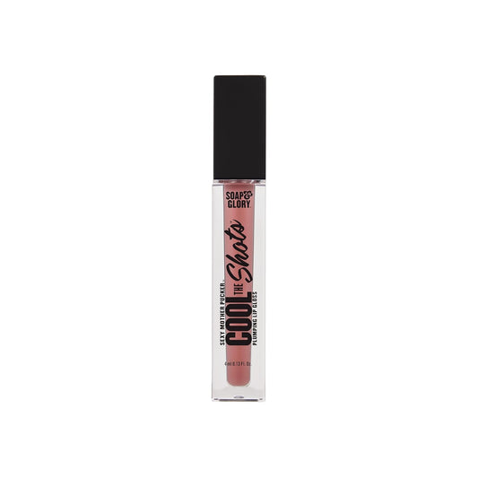 Soap & Glory SMP Cool The Shots Plumping Lip Gloss - Hydrating & Cooling Lip Plumper - Infused with Menthol & Vitamin E - High Shine, Glossy Finish - Vegan & Cruelty-Free - Nude Edition (4ml)