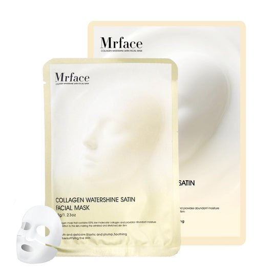 MrFace Night Collagen Hydrogel Moisturizing Facial Mask, Reducing Eruption, Pores, Soothing Skin - Firming, Enhancing Elasticity, Moisturizing and Nursing Korean Skin Care Facial Mask-1 Pack 35g X 5ea