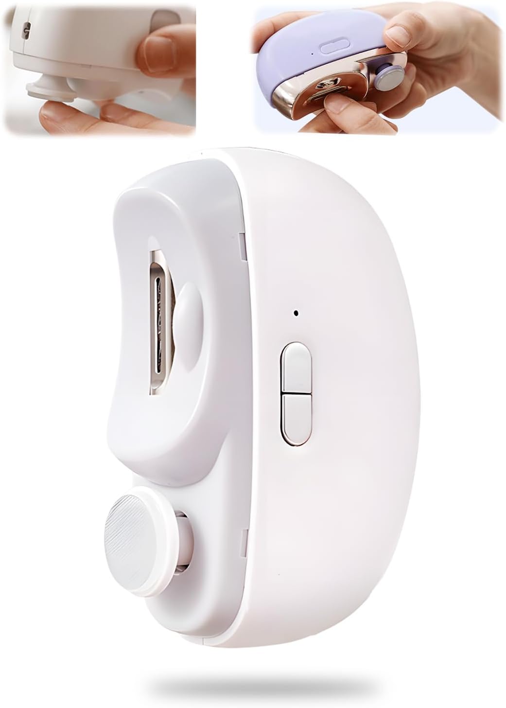 Electric Nail Clipper, 2026 New 2 in 1 Automatic Nail Trimmer with Polishing, 2-Speed Adjustable, Multifunctional Nail Trimmer for Seniors, Kids, Adults (White)