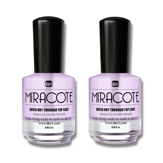 duri Miracote Quick Dry Through Top Coat for Miracle Gloss Finish, None Yellowing, Low Viscosity, Protects Polish from Chipping, Super Glossy, 2 pack