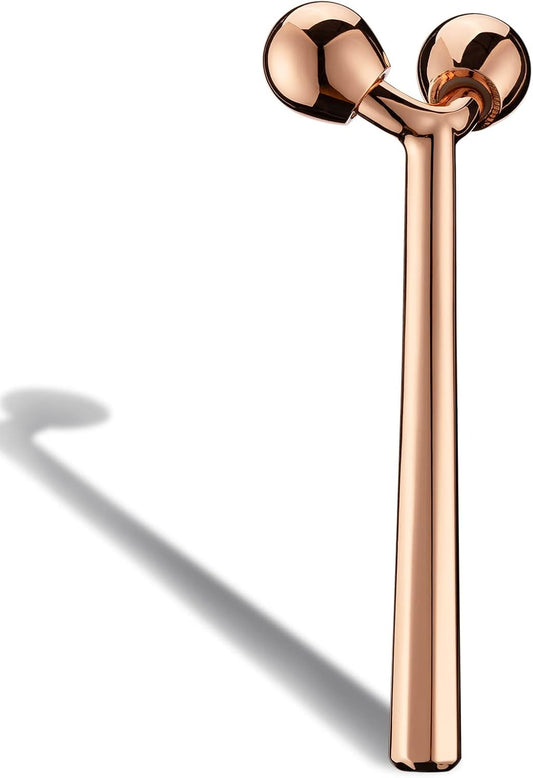 Tekson Face Roller, Facial Metal Massager, Massage Tool for face (Rose)