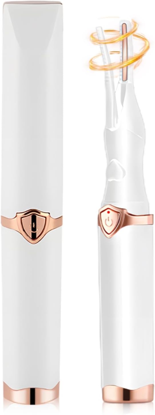 Electric Eyelash Curlers, Upgrade Heated Eyelash Curler with USB Charging, Portable Eyelash Styling Tool for Natural Look, Black Eyelash Curler for Women (White)