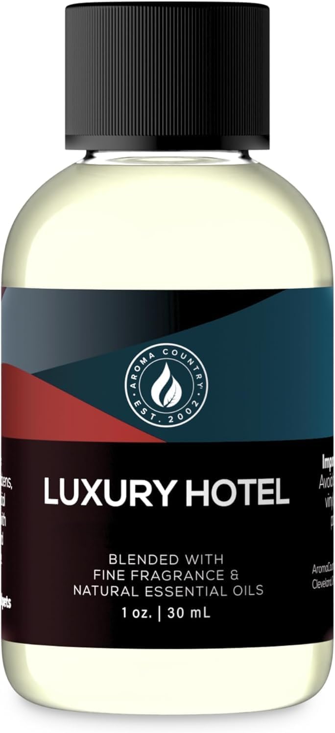 Aroma Country Luxury Hotel Diffuser Oil Scent Oil for Diffuser & Air Fresheners for Home - Essential Oil Diffuser Refill, Home Fragrance Collection with Gardenia & Amber (1 Fl. Oz)