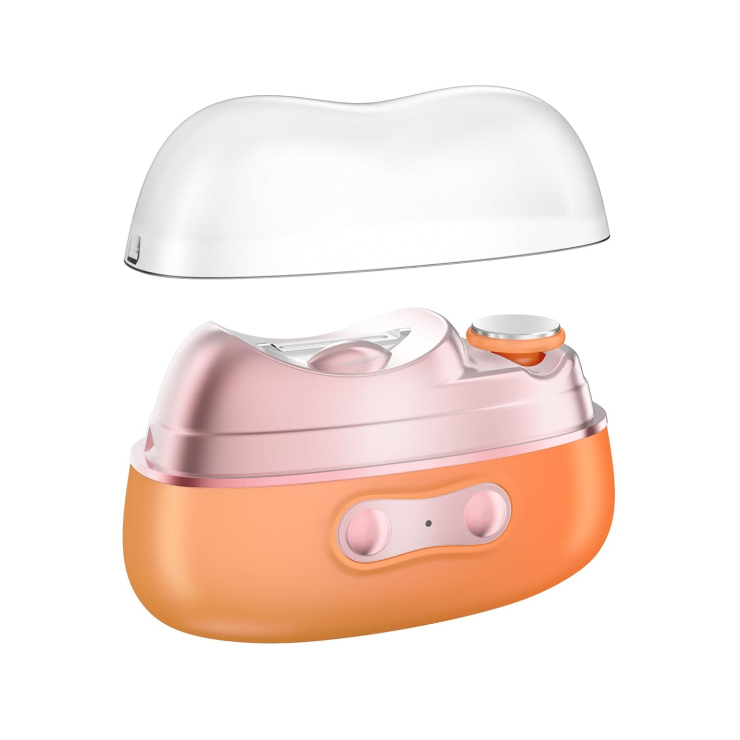 4 in 1 Automatic Electric Nail Clipper & Polisher with Built-in Storage, LED Light, 2 Speeds – Toenail Trimmer for Baby/Seniors, Ideal Gift for Family and Friends (Orange)