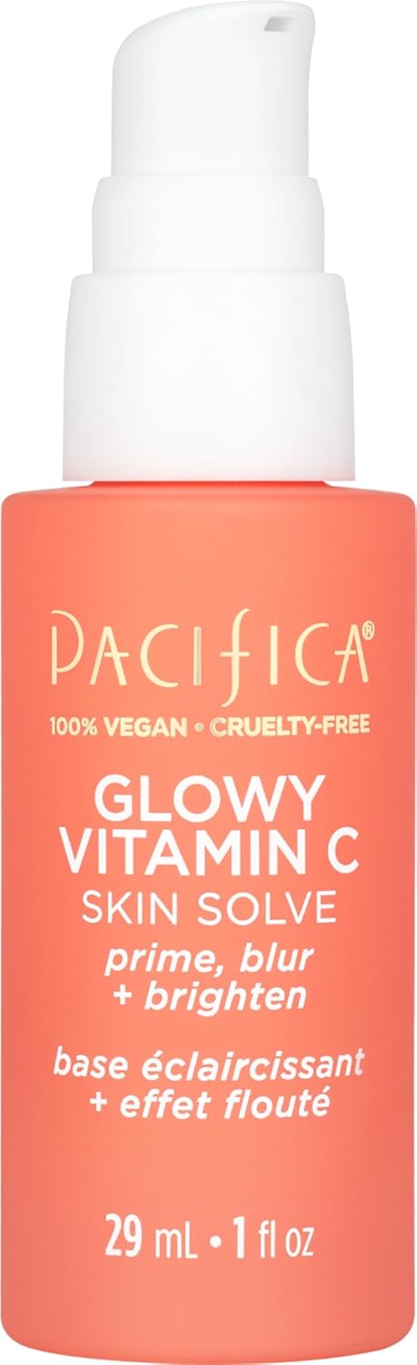 Pacifica Glowy Vitamin C Skin Solve Primer – Brightening Face Primer with Vitamin C, Kakadu Plum & Squalane, Hydrates & Illuminates, Vegan & Cruelty-Free