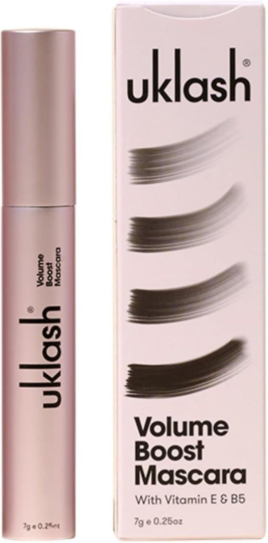 UKLASH Volume Boost Mascara - Extra-Black Pigmented, Water-Resistant, Vegan-Friendly, Paraben-Free with a Double-Sided Silicone Wand - Smudge-Proof Curling & Defining Formula