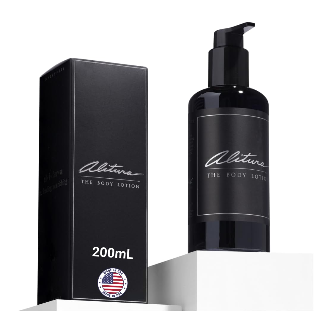 Alitura Naturals Organic Face & Body Lotion – Anti-Aging Moisturizer with Olive Oil & Acai Butter – Hydrating Cream for Dry, Sensitive & Aging Skin – For Men & Women – 200ml