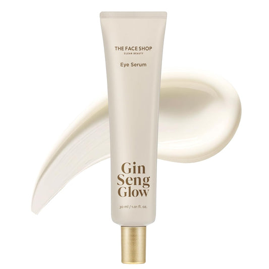 The Face Shop Ginseng Glow Eye Serum - Reduces Visible Dark Circles & Wrinkles, with Korean Ginseng, Retinol, Anti Aging, Korean Skincare, 30ml / 1.01 fl. oz.