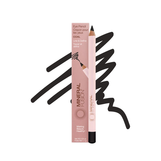 Mineral Fusion Eye Pencil (Black - Coal) - Eyeliner with Soothing Chamomile, Meadowfoam & Vitamin E - Smooth & Long Lasting, Hypoallergenic, Non-Irritating Eye Makeup