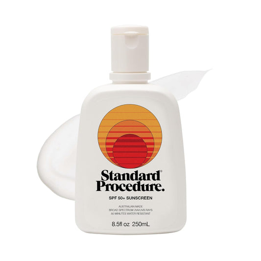 Standard Procedure. SPF 50+ Sunscreen, Broad Spectrum Face & Body Sunblock for Sun-Sensitive Skin, 4HR Water Resistant, Organic Formula, 8.5 oz