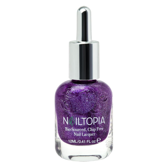 Nailtopia - Plant-Based Chip Free Nail Lacquer - Non Toxic, Bio-Sourced, Long-Lasting, Strengthening Polish - Jomo (Sheer Purple) - 0.41oz