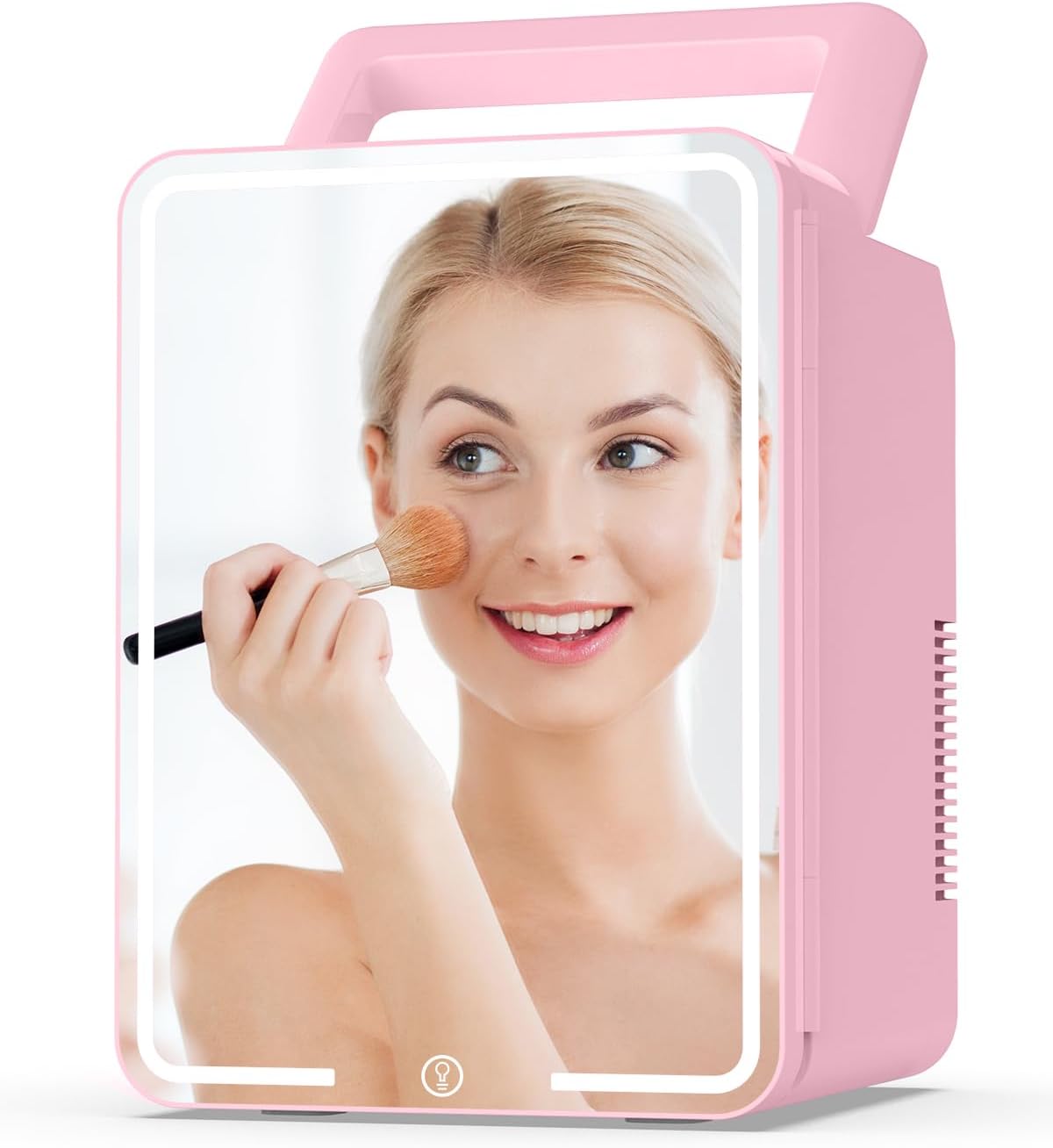 12L Skincare Fridge with Mirror & LED Lighting, 3-Mode Dimmable, Cooler & Warmer for Makeup, Cosmetic, Beauty, Portable Mini Beauty Fridge for Bedroom, Vanity, Car & Home Use