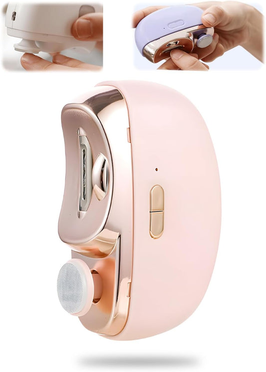 Electric Nail Clipper, 2026 New 2 in 1 Automatic Nail Trimmer with Polishing, 2-Speed Adjustable, Multifunctional Nail Trimmer for Seniors, Kids, Adults (Pink)