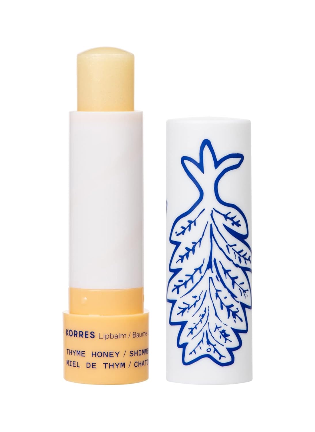 KORRES Lip Butter Stick Thyme Honey Shimmer, Hydrating Lip Balm with Greek Hypericum Balsam Oil, Moisturizing Natural Shine & Subtle Tint for Soft Smooth Lips, Lip Care for Women & Men, 0.17 Oz Stick