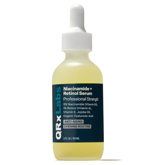 QRxLabs 5% Niacinamide Serum with 1% Retinol & Alpha Arbutin - 2 Fl Oz - Anti-Aging Retinol Serum for Face, Pore Minimizer & Wrinkle Reducer