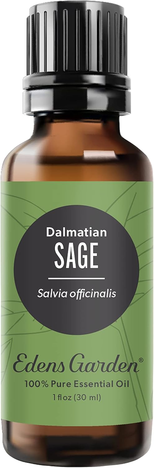 Edens Garden Sage- Dalmation Essential Oil- 100% Pure Premium Grade, Undiluted, Natural, Therapeutic, Aromatherapy, The Best for Diffuser, Candle, Laundry, Humidifiers 30 ml (1 fl oz)