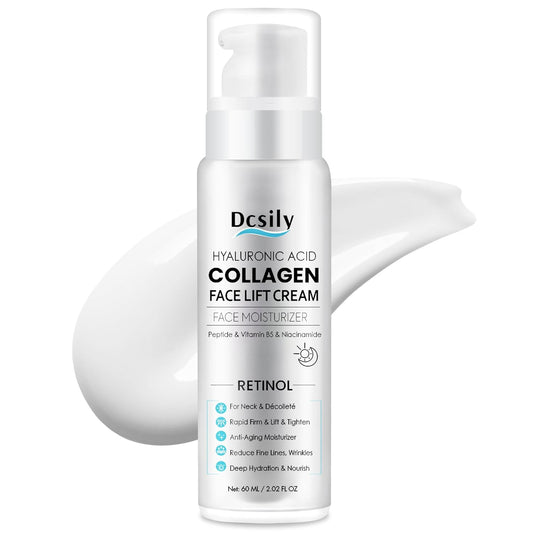 Tighten and Lift Neck Cream: Instant Face Lift Cream - 6-in-1 Anti-Aging Face Moisturizer for Anti-Wrinkle, Firm - Collagen, Retinol, Peptides & Hyaluronic Acid Neck Firming Cream for Skin Care