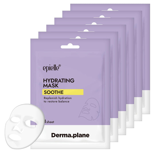 Epielle Hydrating Sheet Mask 6 Pack, Soothing & Restoring Face Mask with Cica, Heartleaf Extract & Witch Hazel Water, Target Dry & Sensitive Skin, Korean Skin Care