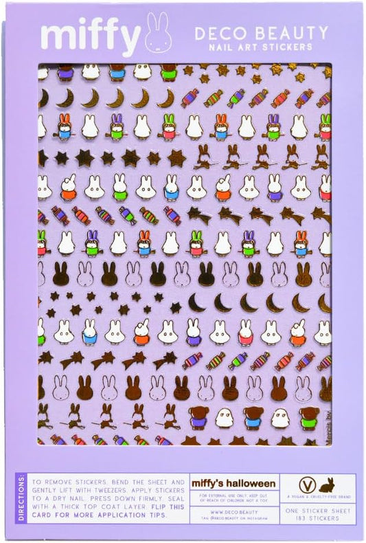 Deco Beauty Miffy's Halloween Nail Stickers - Lightweight & Easy-to-Apply Nail Art with Trendy Design - Durable & Long-Lasting Nail Stickers for Women, Ideal for DIY Manicures & Salon-Quality Nails