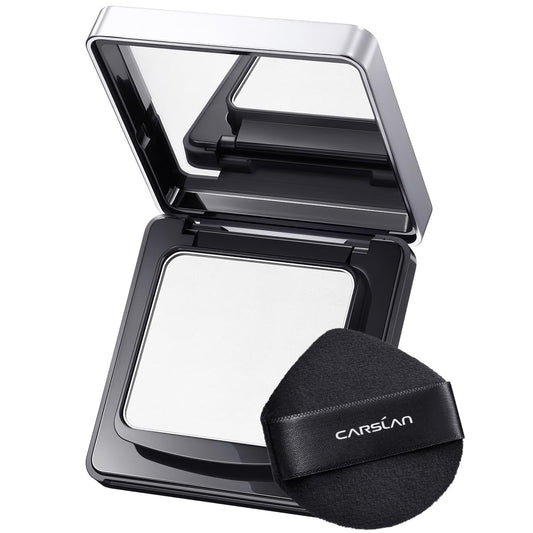CARSLAN Waterproof Face Pressed Powder Compact, 24H Longlasting Oil Control Pressed Setting Powder Talc-Free Makeup, Shine Free, Poreless, Smooth, 02 for oily skin (0.28Oz)