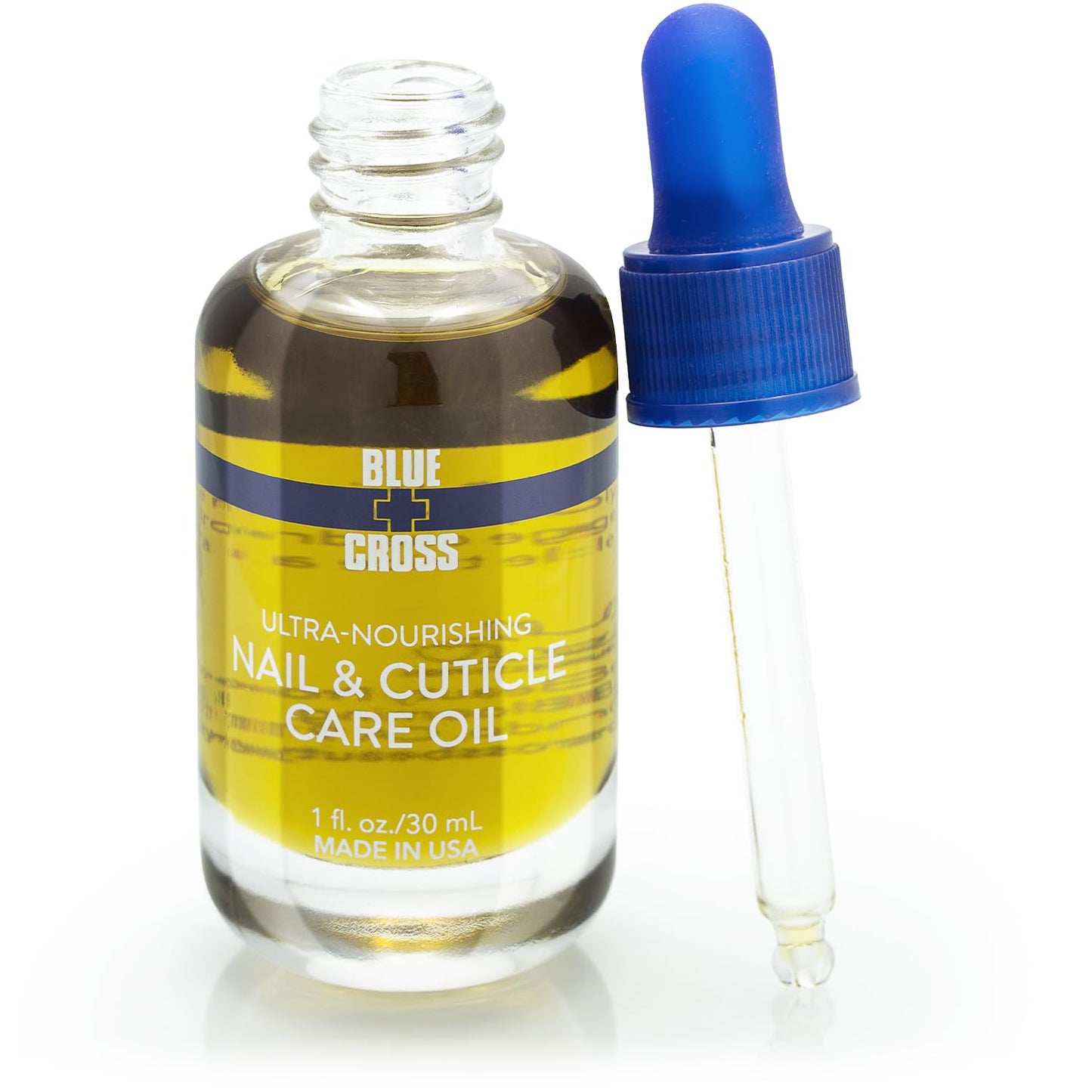 Blue Cross Nail & Cuticle Care Oil, Mineral Oil Free, Hydrating, Moisturizing, All Natural Professional Nail + Cuticle Care, Lemongrass/Lavender Scented Essential Oils, Made in USA, 1 floz/30mL