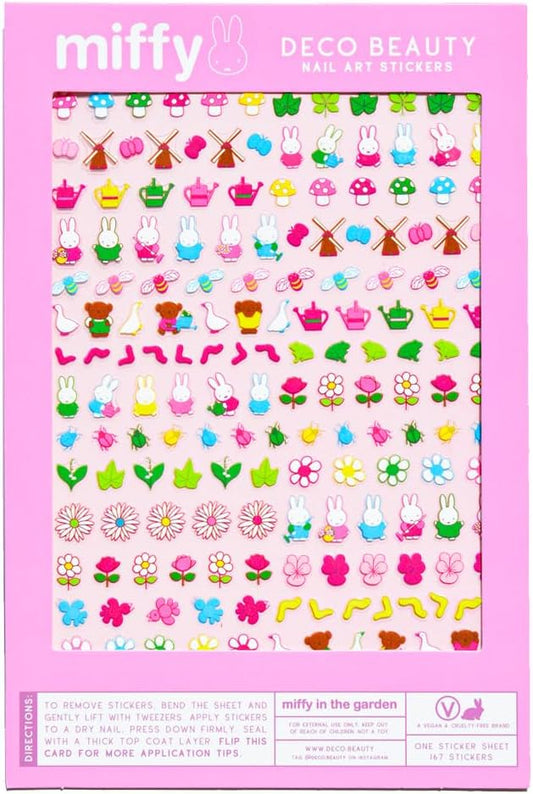 Deco Beauty Miffy in the Garden Nail Stickers - Lightweight & Easy-to-Apply Nail Art with Trendy Designs - Durable & Long-Lasting Nail Stickers for Women, Ideal for DIY Manicures & Salon-Quality Nails