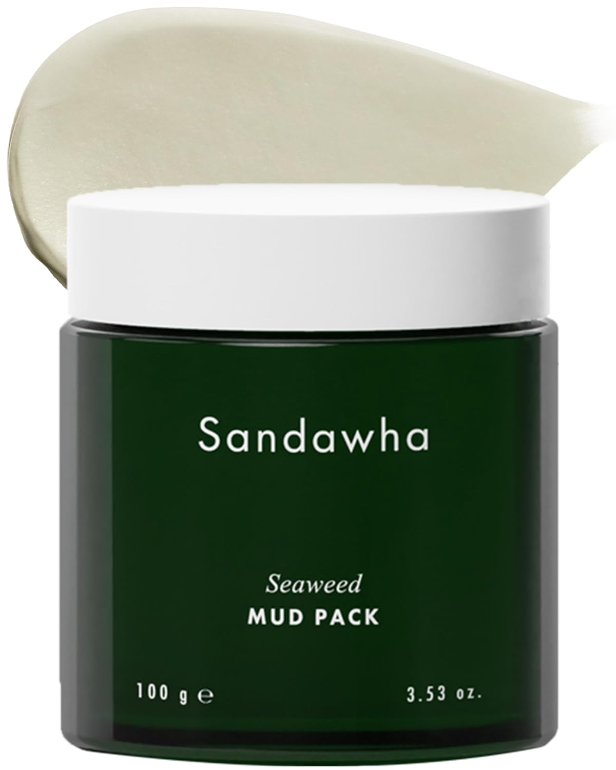 SanDaWha SKINCURE Vegan Seaweed Mud Mask, Korean skincare Blackhead Remover Clay Mask for Pore Cleansing with Kaolin & Bentonite, Oil Control & Gentle Exfoliation, 3.5oz