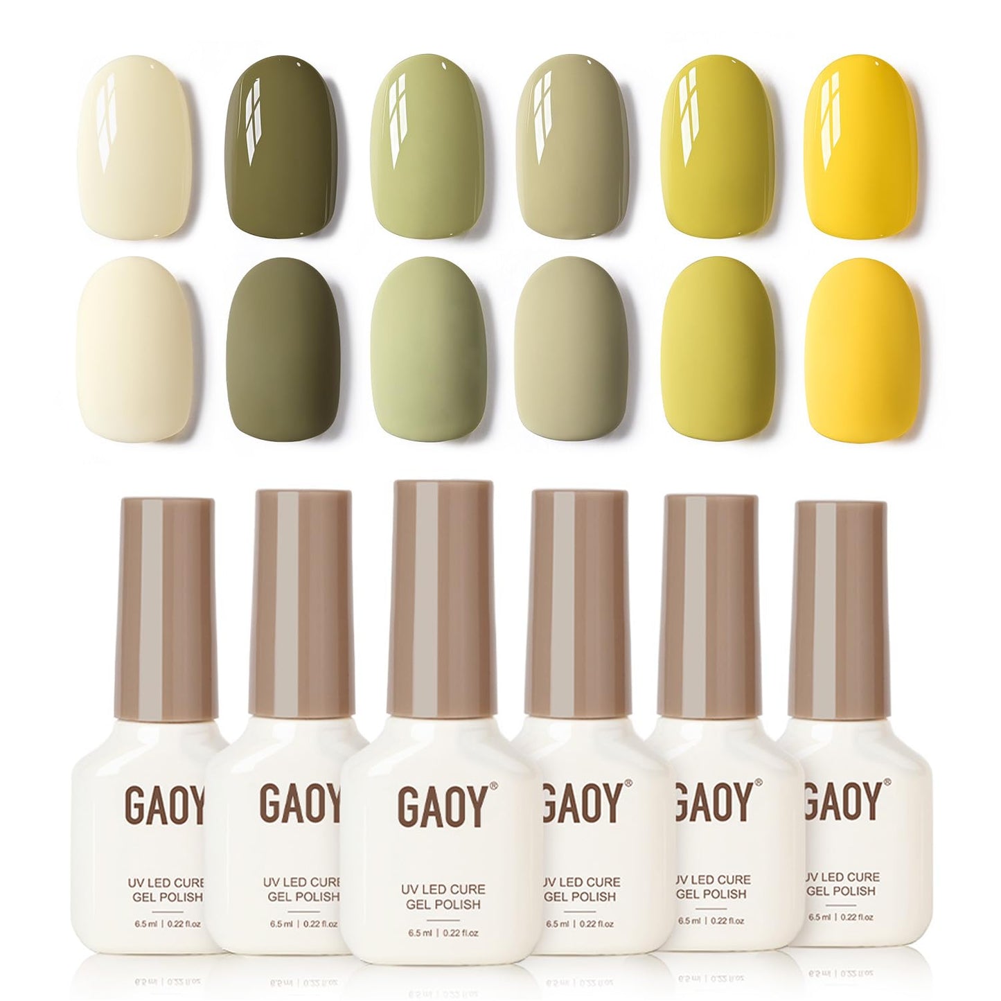 GAOY Green Gel Nail Polish Set for Spring Summer, UV Light Cure Gel Polish Manicure and Nail Art DIY at Home or Salon