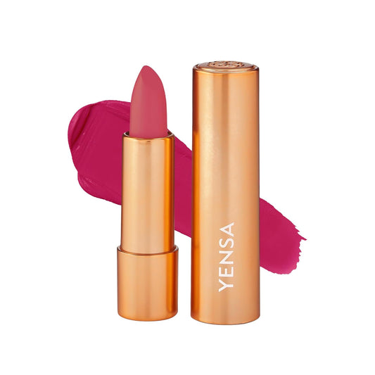 YENSA Vibrant Silk Hydrating Lip Stick - Long Lasting Lipstick with Hyaluronic Acid, Vitamin E & Super Oils - High Pigment Color & Semi Glossy Finish - Moisturizing Formula - Vivid (0.12 oz)