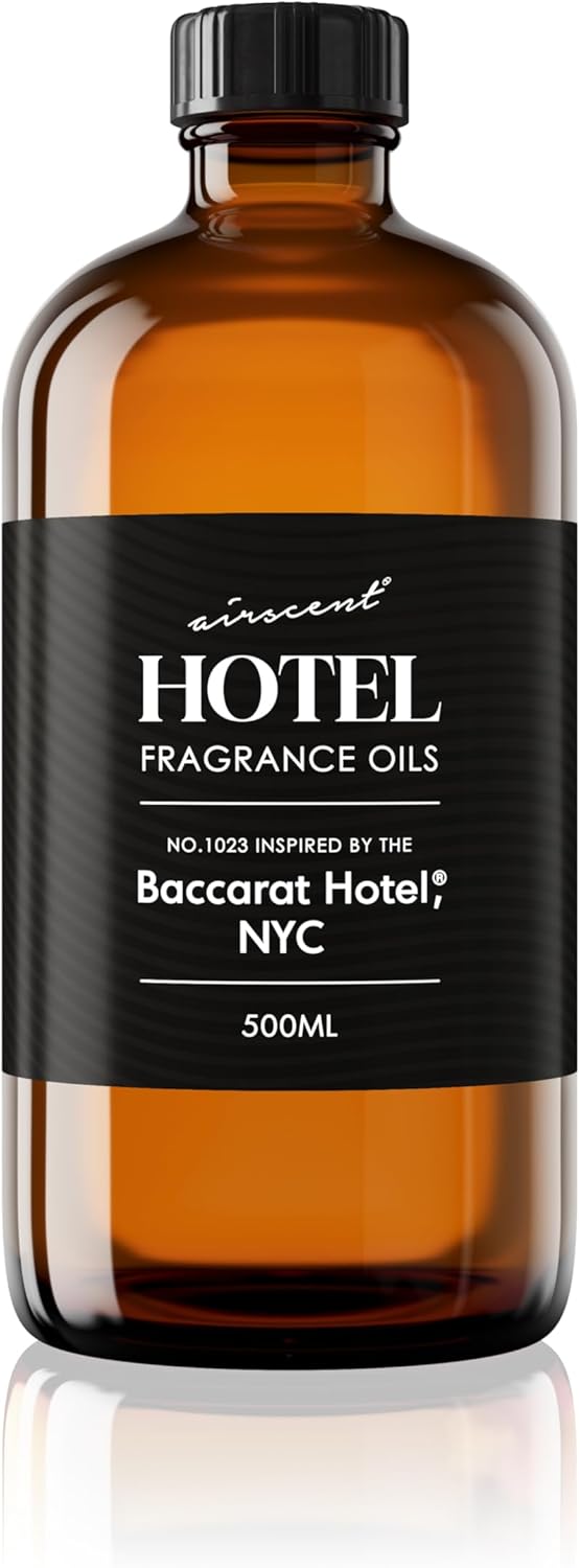 AirScent Hotel Diffuser Oil No. 1023 Inspired by The Baccarat Hotel Scent - Love Affair Fragrance Oil for Ultrasonic and Waterless Diffusers and Crafting - 500 mL, 16.9 fl oz Glass Bottle