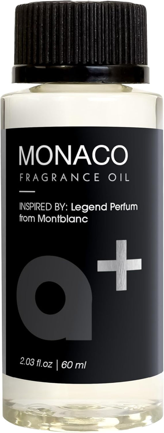 Aromar+ Fragrance Oil – Monaco-Inspired by Mont Blanc – Luxury Hotel Scent Experience with Bergamot, Vetiver & Patchouli – for Waterless Diffusers – Long-Lasting Home Aroma – 2oz/60mL