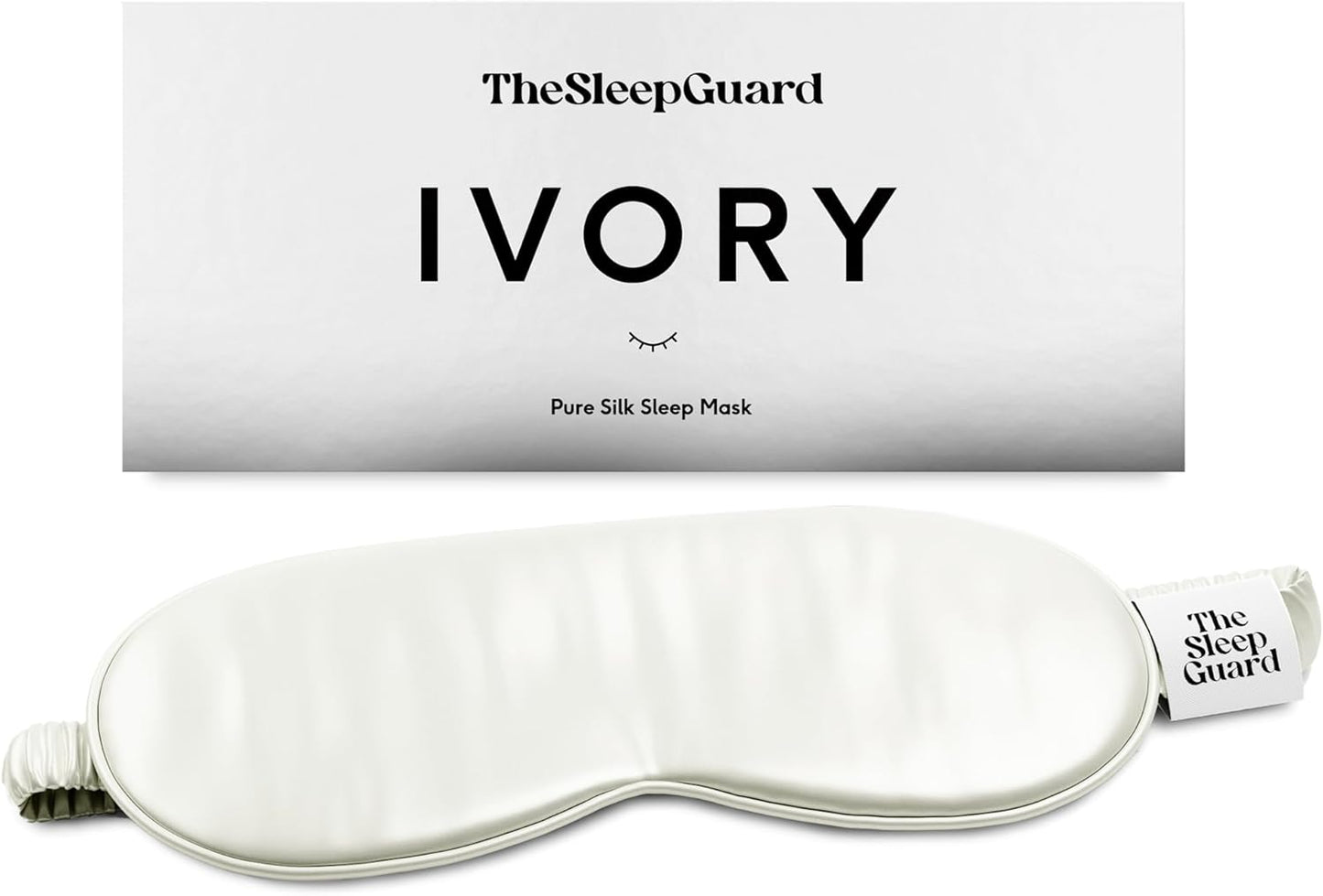 TheSleepGuard Pure Silk Sleep Mask [100% 6A Mulberry Silk, 22 Momme] Light Blocking Travel Essentials. Eye Masks for Sleeping. Black Oeko-Tex Blindfold. Eye Covers for Men & Women