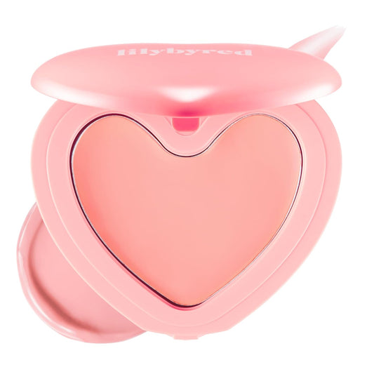 lilybyred Luv Beam Cheek Balm | Heart-Shaped Korean Cream Blush, Semi-Matte Finish, Long-Lasting, Blendable & Buildable, Soft Creamy Texture, Lightweight, Natural Flush, 0.12 oz. (06 Fliuffy Peach)