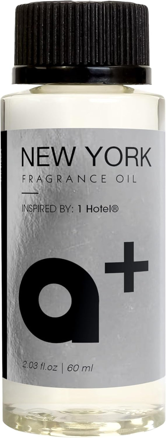 Aromar+ Fragrance Oil – New York-Inspired by 1 Hotel – Luxury Scent Experience with Geranium, Floral Mix, Vanilla & Wood – for Waterless Diffusers – Long-Lasting Home Aroma – 2oz/60mL