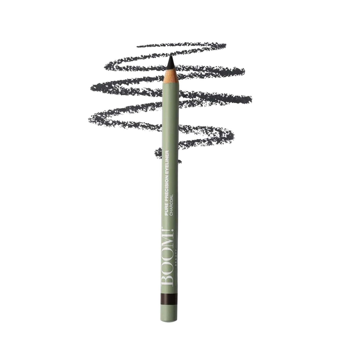 BOOM! Beauty Pure Precision Eyeliner: All-Natural, Skin-Loving, All-Day Wear. Waterproof, Smudge-proof, Smooth Glide Pencil. Richly Pigmented Vegan Eye Makeup For Ageing Skin (Charcoal)