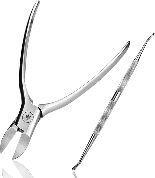 Heavy Duty Podiatrist Toenail Clippers for Thick and Ingrown Nails, Toe Nail Clippers for Men Women Seniors, Stainless Steel 2PCS
