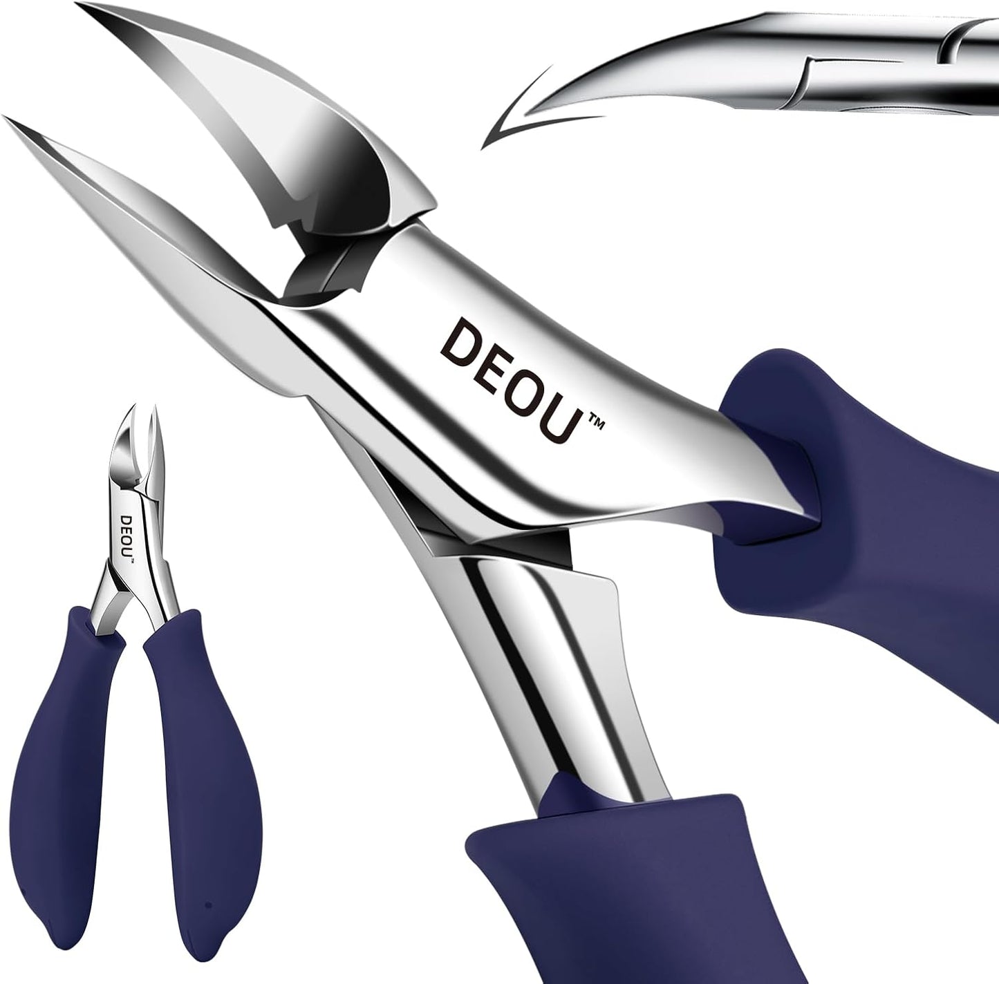 DEOU Professional Stainless Steel Podiatrist Nail Clippers, Heavy Duty Manicure Pliers for Thick Nails, Pedicure Toe Nail Clippers Tools for Men Women