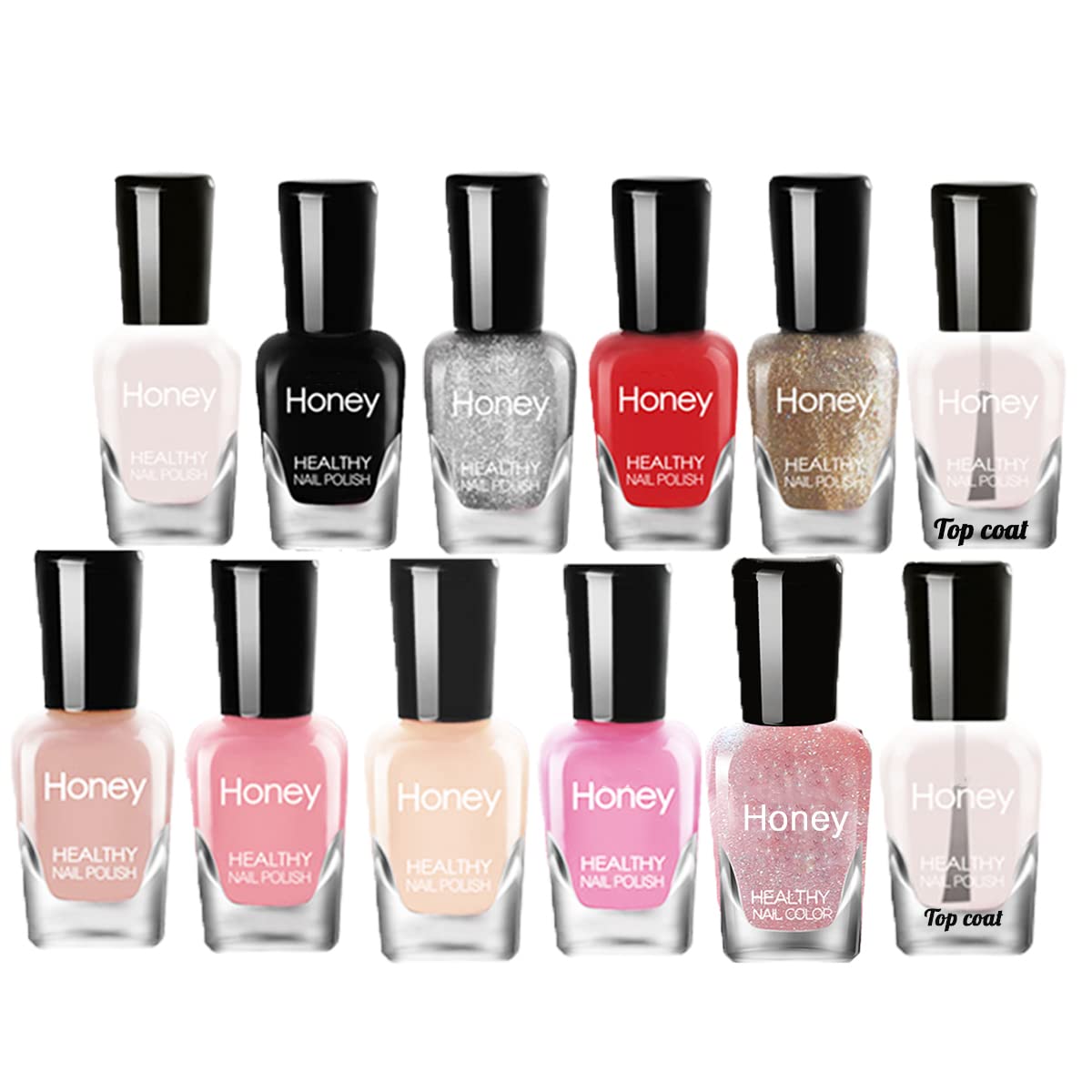 Non Toxic Nail Polish Set, Easy Peel Off and Fast Dry Nail Polish Set for Women,Teens (12 Bottles, 5ML)