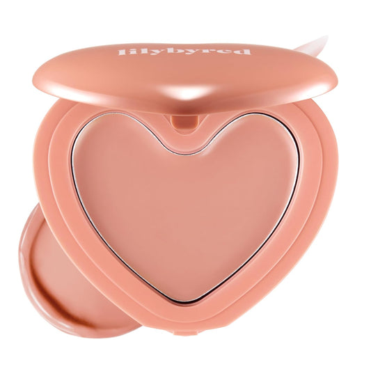 lilybyred Luv Beam Cheek Balm | Heart-Shaped Korean Cream Blush, Semi-Matte Finish, Long-Lasting, Blendable & Buildable, Soft Creamy Texture, Lightweight, Natural Flush, 0.12 oz. (11 Cozy Peach Beige)