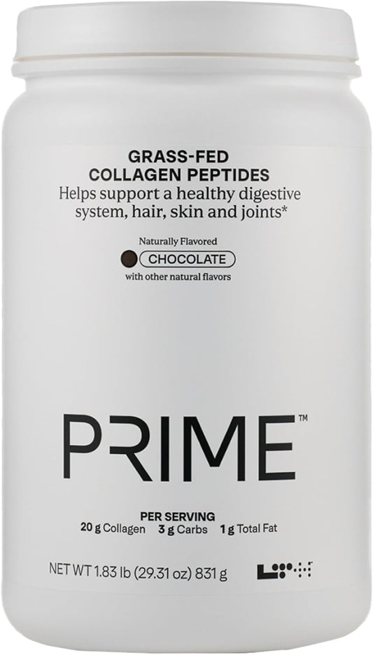 LTH Prime Collagen Peptides - Trusted by Life Time Members - Collagen Powder for Digestive Health - Supports Healthy Joints, Hair & Skin - from Grass-Fed Cows - Chocolate - 30 Servings