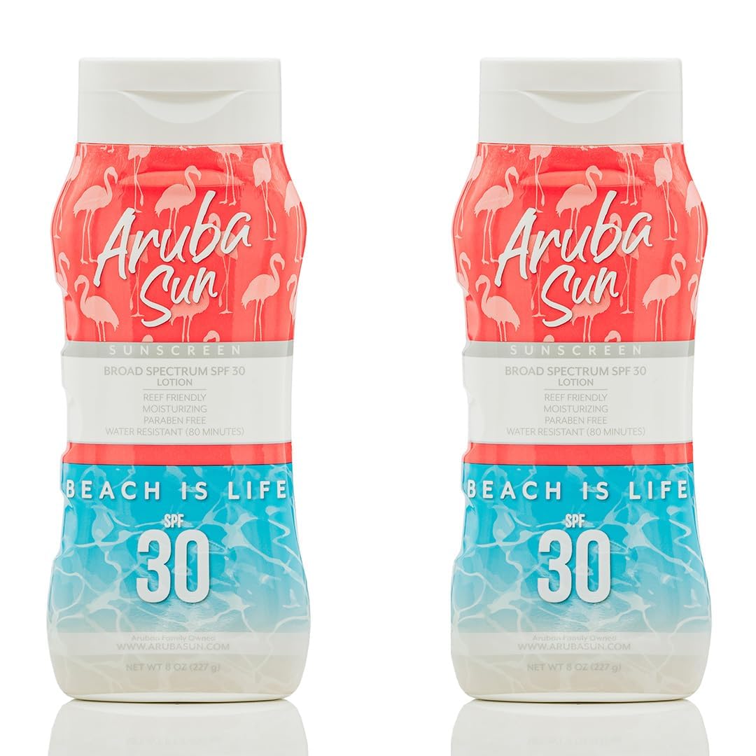 SPF 30 Sunscreen Lotion 16oz 2-Pack - Reef Act Compliant no 67 Octinoxate & Oxybenzone Free - Sun Screen Broad Spectrum UVA/UVB - Sunscreen Waterproof and Non-Greasy